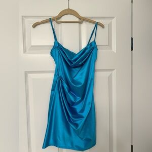 Lucy in the Sky Blue Satin Mini Dress